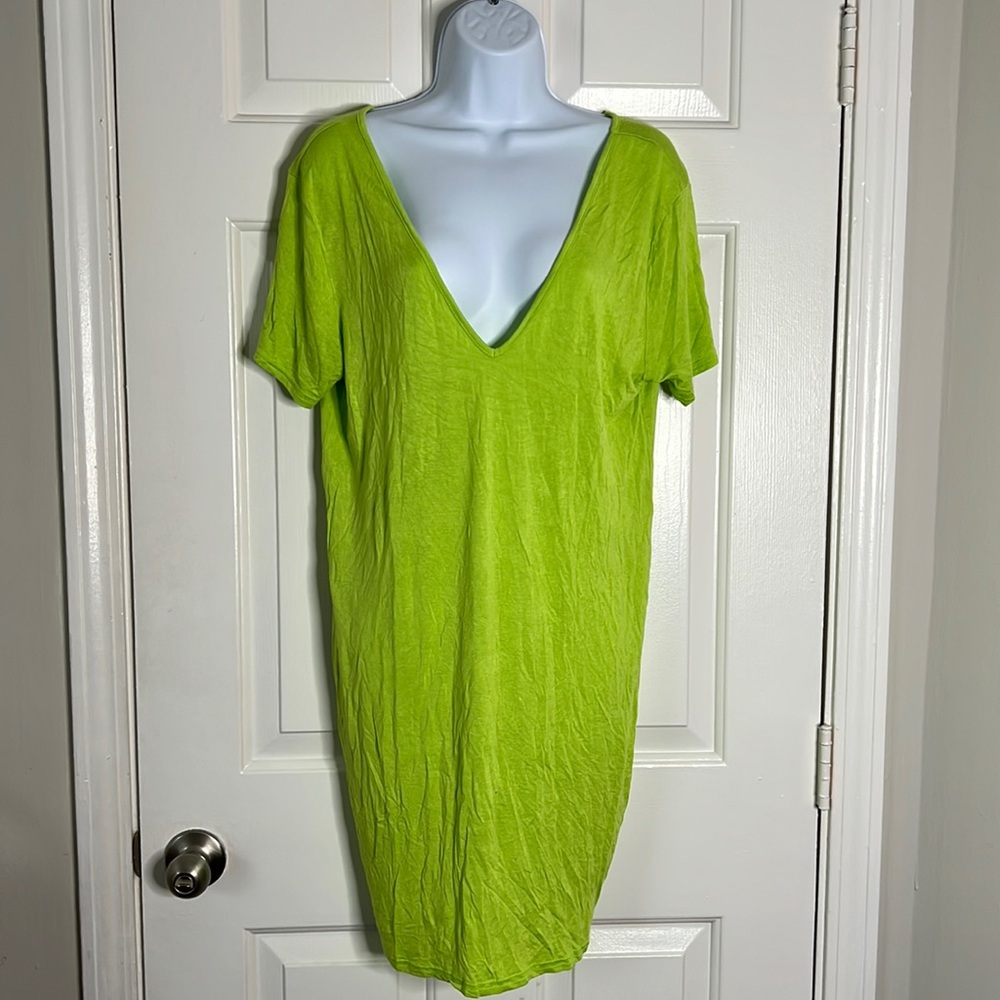 PLT Long Green Shirt Dress